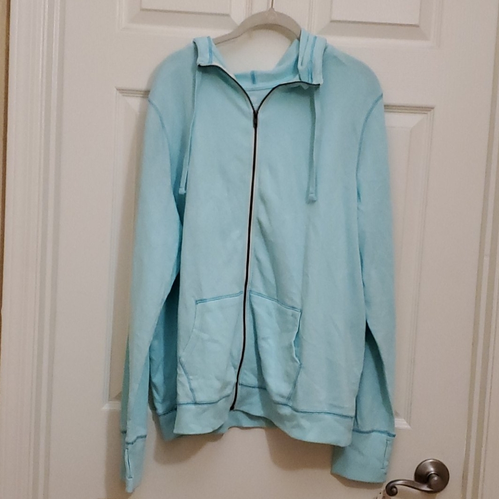 Teal So hoodie with thumb holes